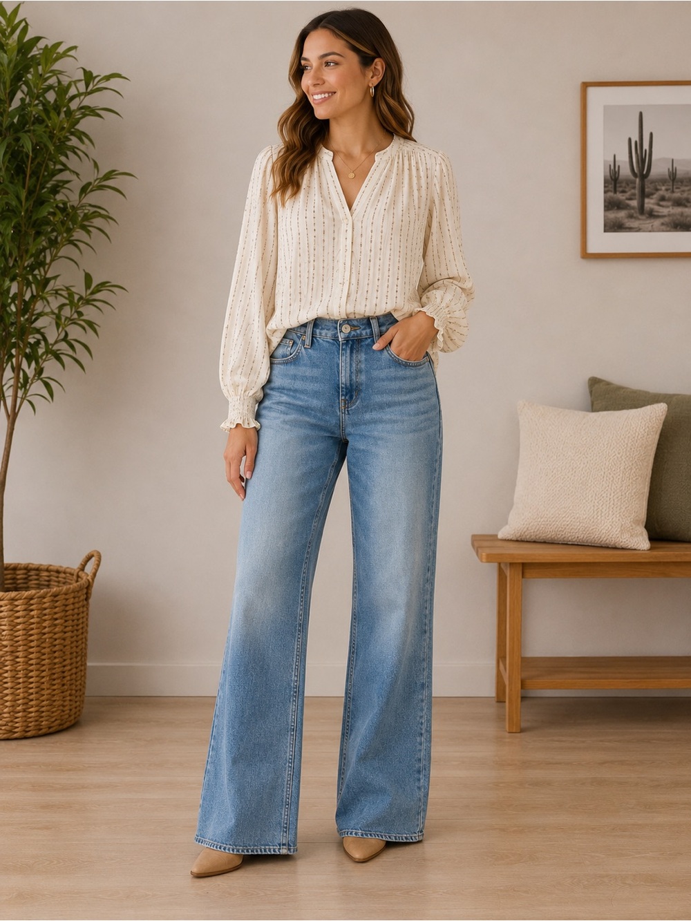 Banana Republic The Relaxed Flare Jean in Light Blue Wash